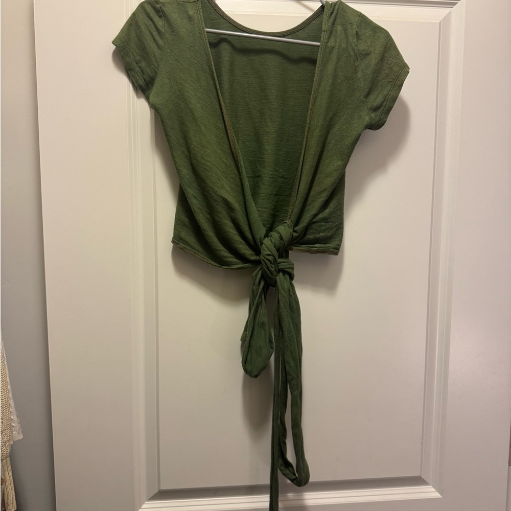 Bohemian Folk Clothing Short Sleeve Reversible Wrap Top